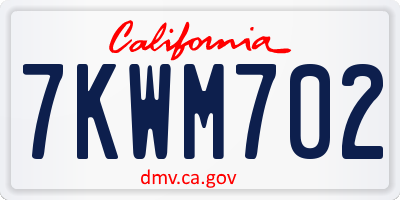 CA license plate 7KWM702