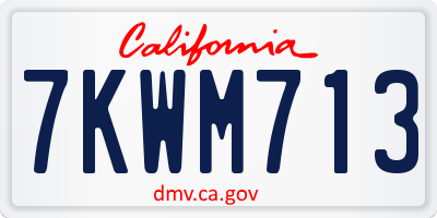 CA license plate 7KWM713