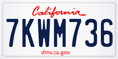 CA license plate 7KWM736