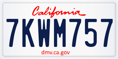 CA license plate 7KWM757