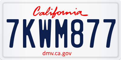 CA license plate 7KWM877
