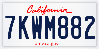 CA license plate 7KWM882