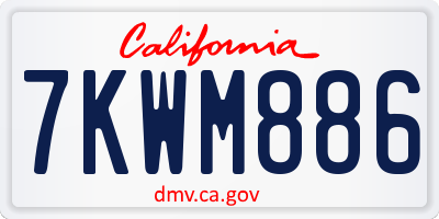 CA license plate 7KWM886