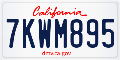 CA license plate 7KWM895