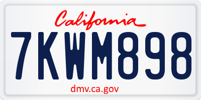 CA license plate 7KWM898