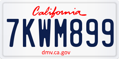 CA license plate 7KWM899