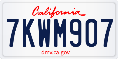 CA license plate 7KWM907