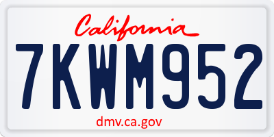 CA license plate 7KWM952