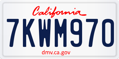 CA license plate 7KWM970