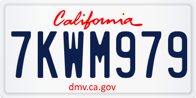 CA license plate 7KWM979