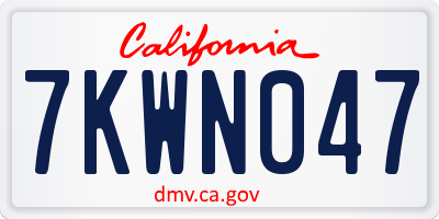 CA license plate 7KWN047