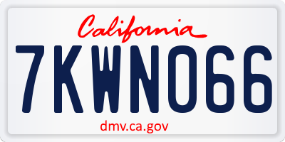 CA license plate 7KWN066