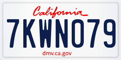 CA license plate 7KWN079