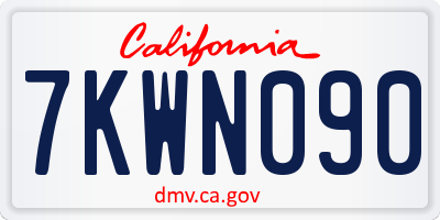 CA license plate 7KWN090
