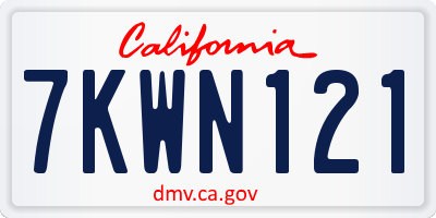 CA license plate 7KWN121
