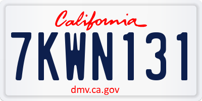 CA license plate 7KWN131