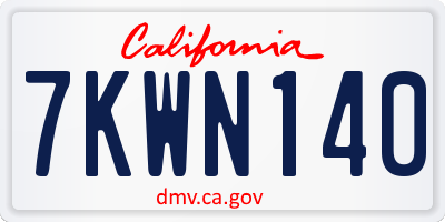 CA license plate 7KWN140
