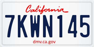 CA license plate 7KWN145