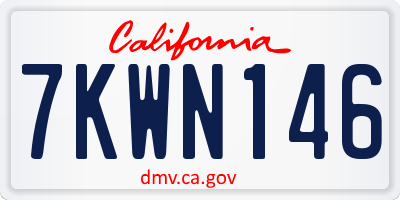 CA license plate 7KWN146