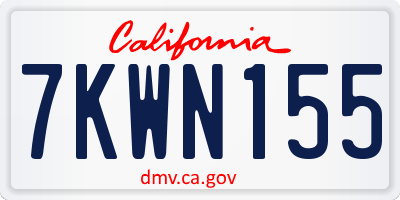 CA license plate 7KWN155