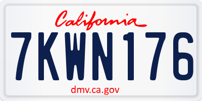 CA license plate 7KWN176