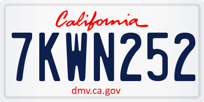 CA license plate 7KWN252