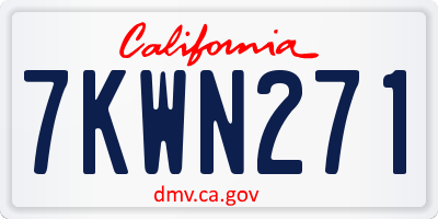 CA license plate 7KWN271