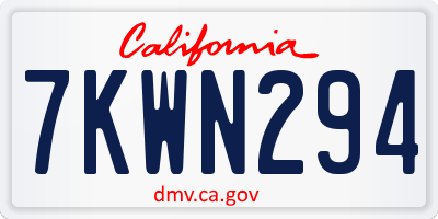 CA license plate 7KWN294