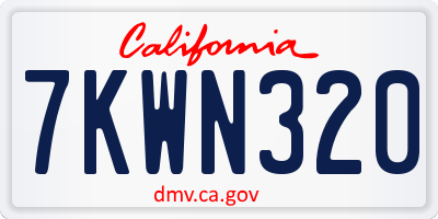 CA license plate 7KWN320