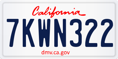 CA license plate 7KWN322