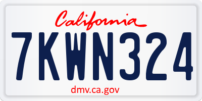 CA license plate 7KWN324