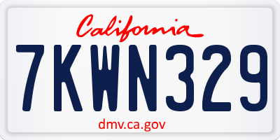 CA license plate 7KWN329