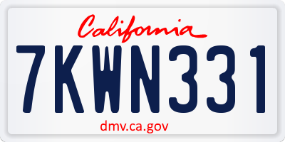 CA license plate 7KWN331