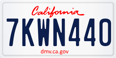 CA license plate 7KWN440
