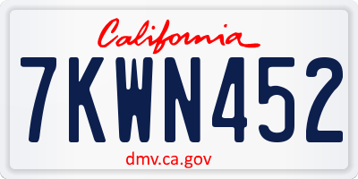 CA license plate 7KWN452