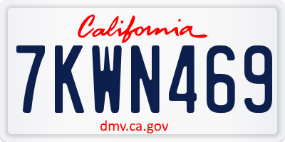 CA license plate 7KWN469