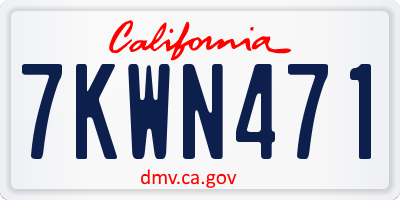 CA license plate 7KWN471