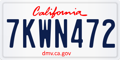 CA license plate 7KWN472