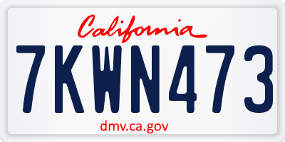 CA license plate 7KWN473