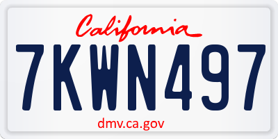 CA license plate 7KWN497