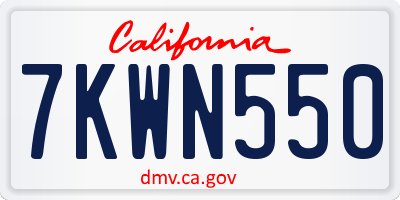 CA license plate 7KWN550