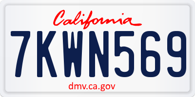 CA license plate 7KWN569