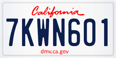 CA license plate 7KWN601