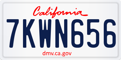 CA license plate 7KWN656