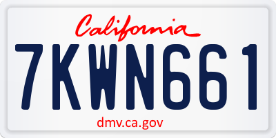 CA license plate 7KWN661