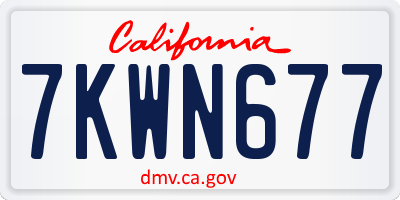 CA license plate 7KWN677