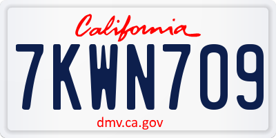 CA license plate 7KWN709