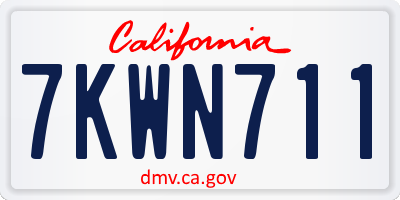CA license plate 7KWN711