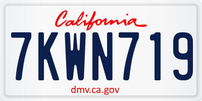 CA license plate 7KWN719