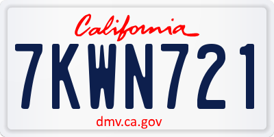 CA license plate 7KWN721